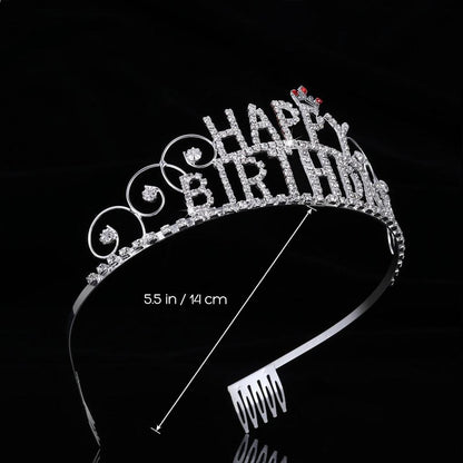Happy Birthday Tiara Rhinestone Birthday Crown by HitMyNeed