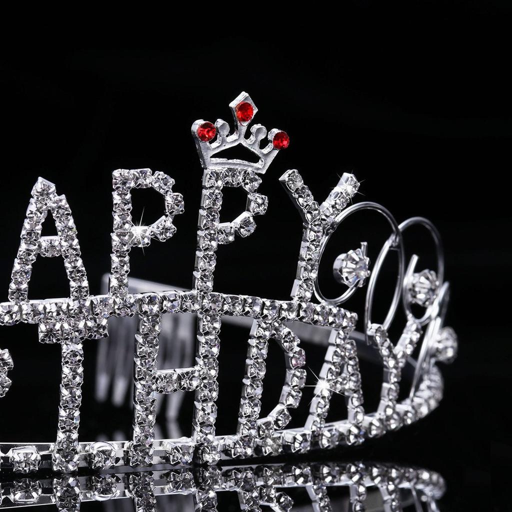 Happy Birthday Tiara Rhinestone Birthday Crown by HitMyNeed