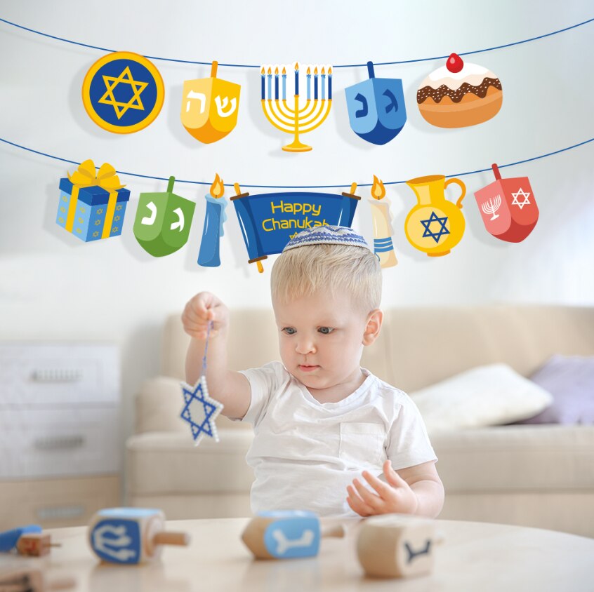 Happy Hanukkah Banner Wall Decoration by HitMyNeed