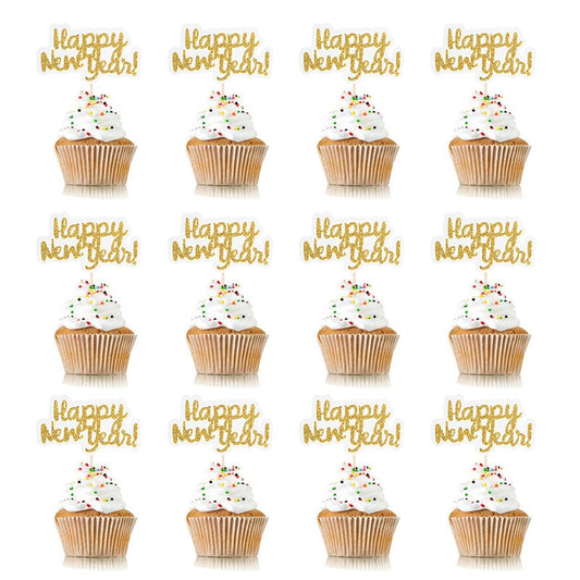 Happy New Year Cupcake Toppers Set (12pcs) by HitMyNeed