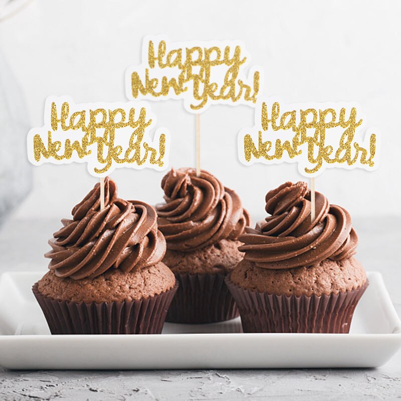 Happy New Year Cupcake Toppers Set (12pcs) by HitMyNeed