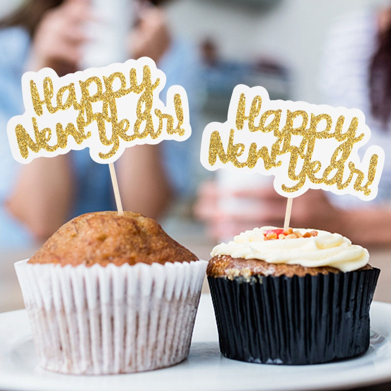 Happy New Year Cupcake Toppers Set (12pcs) by HitMyNeed