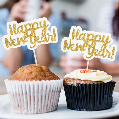 Happy New Year Cupcake Toppers Set (12pcs) by HitMyNeed