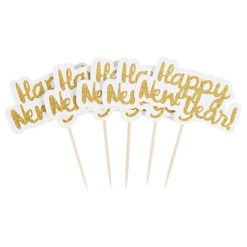 Happy New Year Cupcake Toppers Set (12pcs) by HitMyNeed