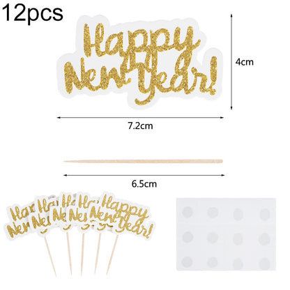 Happy New Year Cupcake Toppers Set (12pcs) by HitMyNeed