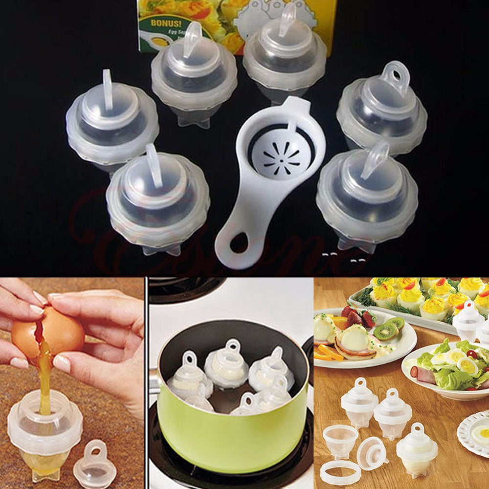 Hard-Boiled and Poached Egg Maker Cups (Set of 7) by HitMyNeed