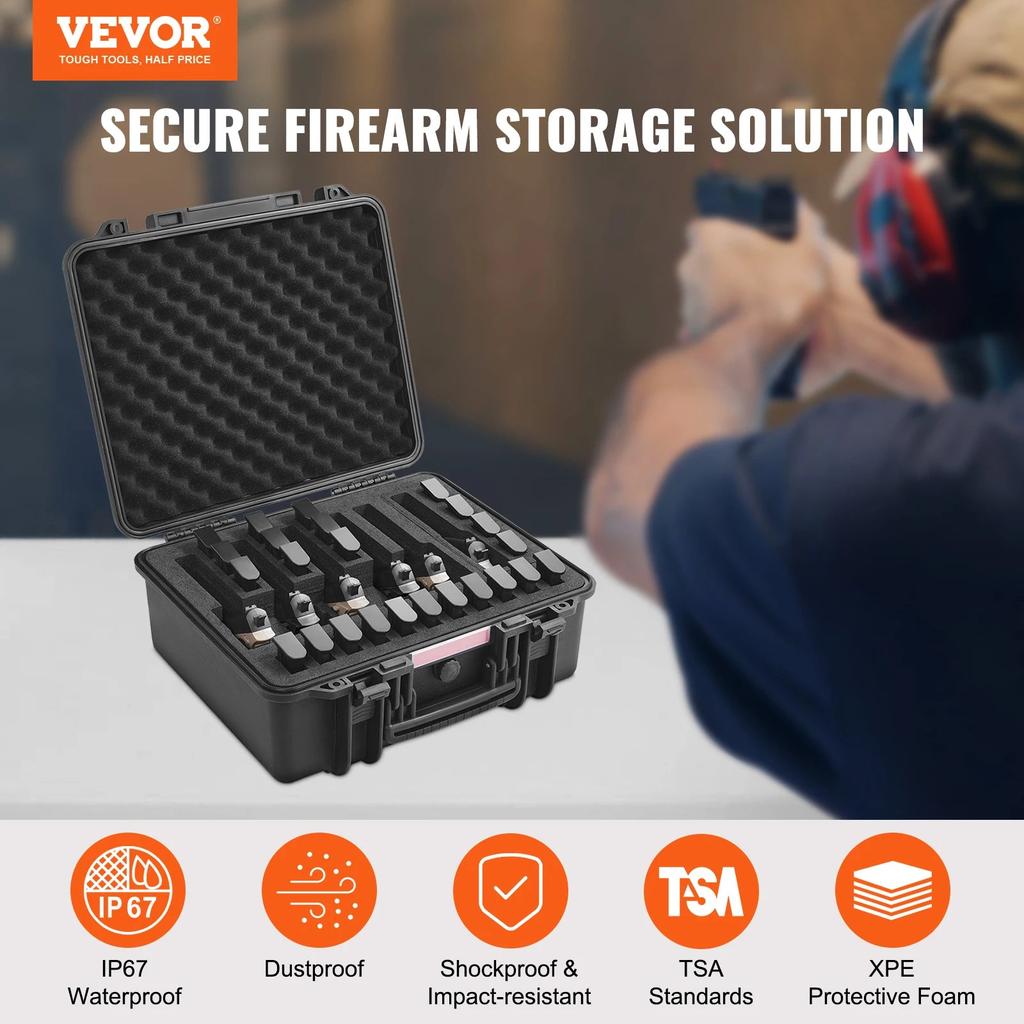 Hard Lockable Pistol Case with Pre-Cut Foam by HitMyNeed