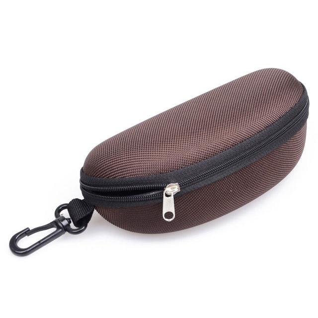 Hard Shell Zipper Glasses Case Travel Pouch coffee by HitMyNeed