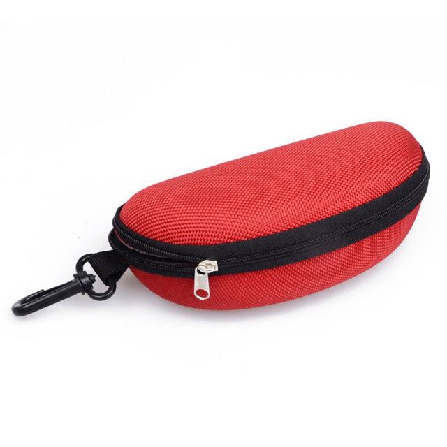 Hard Shell Zipper Glasses Case Travel Pouch red by HitMyNeed