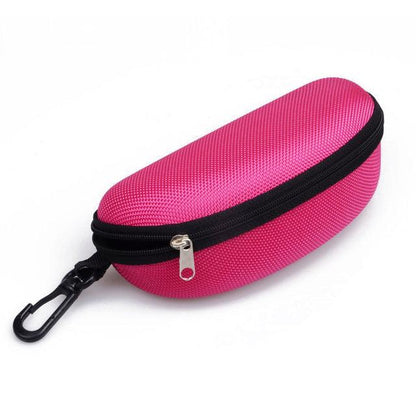 Hard Shell Zipper Glasses Case Travel Pouch rose-red by HitMyNeed