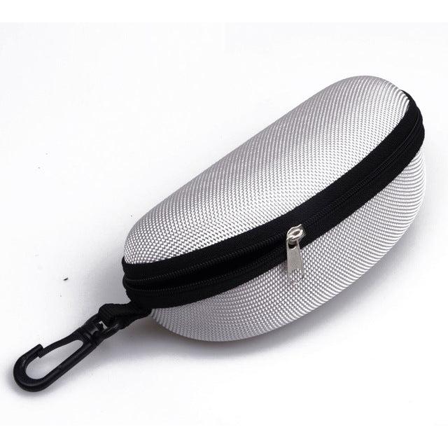 Hard Shell Zipper Glasses Case Travel Pouch silver by HitMyNeed