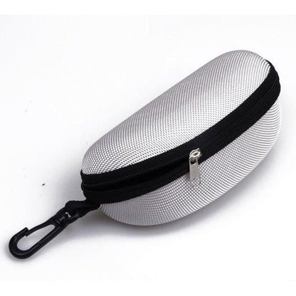 Hard Shell Zipper Glasses Case Travel Pouch silver by HitMyNeed