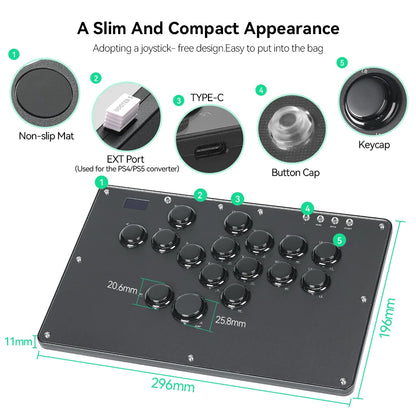 HautePad U16 Leverless Hitbox Arcade Controller by HitMyNeed