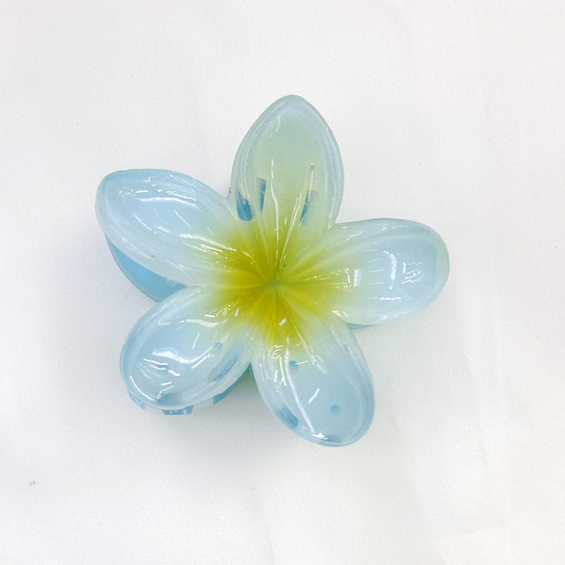 Hawaiian Flower Acetate Hair Claw Clip blue by HitMyNeed