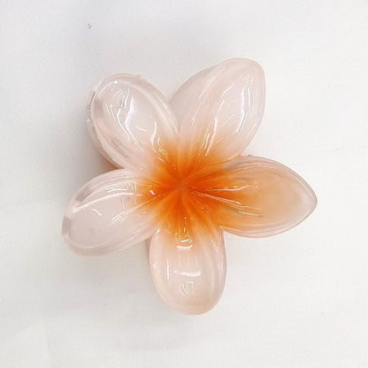 Hawaiian Flower Acetate Hair Claw Clip orange by HitMyNeed