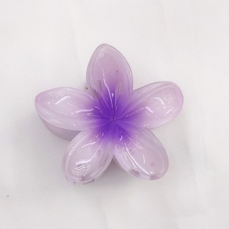 Hawaiian Flower Acetate Hair Claw Clip purple by HitMyNeed