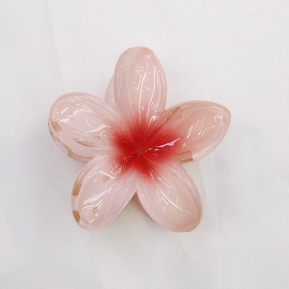 Hawaiian Flower Acetate Hair Claw Clip red1 by HitMyNeed