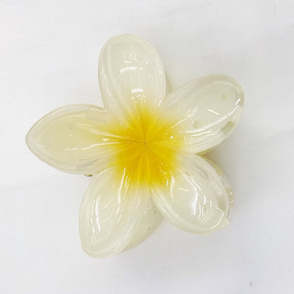 Hawaiian Flower Acetate Hair Claw Clip yellow by HitMyNeed