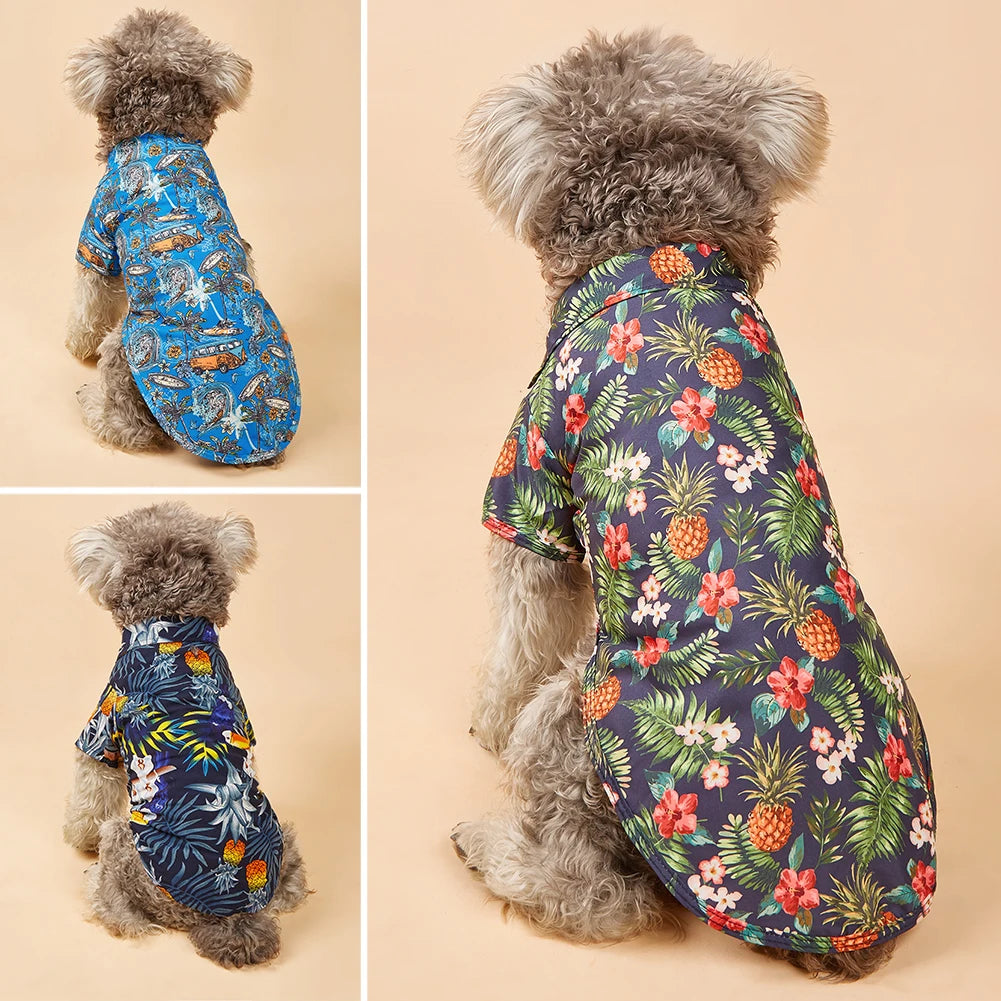 Hawaiian Leaf Pet Beach Shirt for Dogs & Cats by HitMyNeed