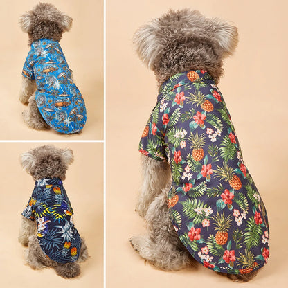 Hawaiian Leaf Pet Beach Shirt for Dogs & Cats by HitMyNeed
