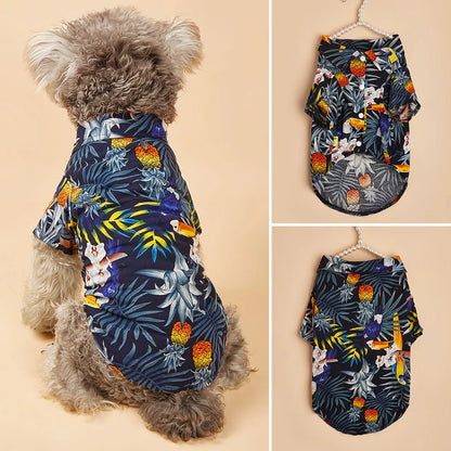 Hawaiian Leaf Pet Beach Shirt for Dogs & Cats by HitMyNeed