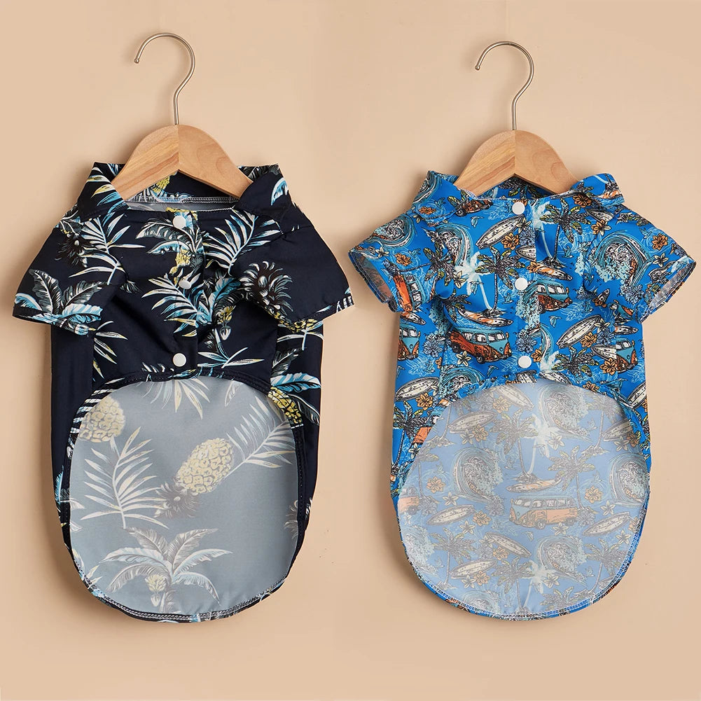 Hawaiian Leaf Pet Beach Shirt for Dogs & Cats by HitMyNeed