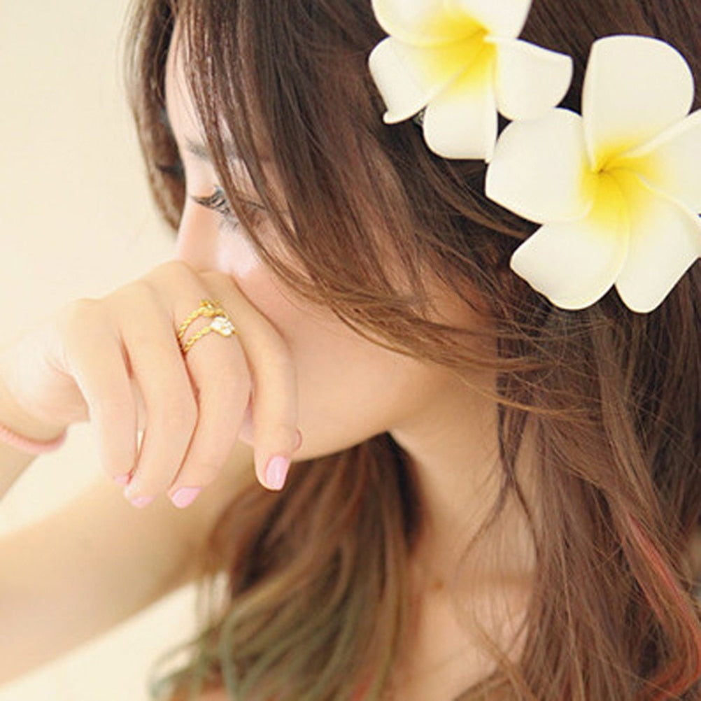 Hawaiian Plumeria Flower Hair Clips, 24 Pack by HitMyNeed