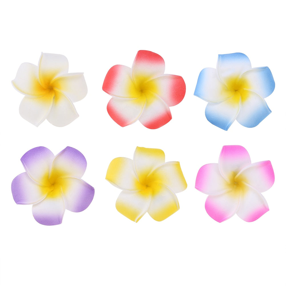 Hawaiian Plumeria Flower Hair Clips, 24 Pack by HitMyNeed