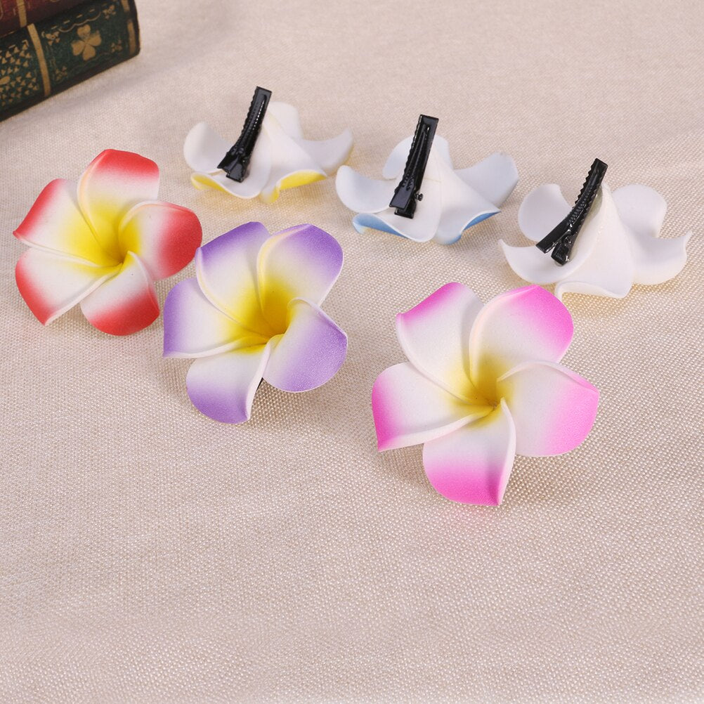 Hawaiian Plumeria Flower Hair Clips, 24 Pack by HitMyNeed