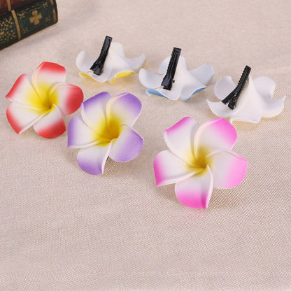 Hawaiian Plumeria Flower Hair Clips, 24 Pack by HitMyNeed
