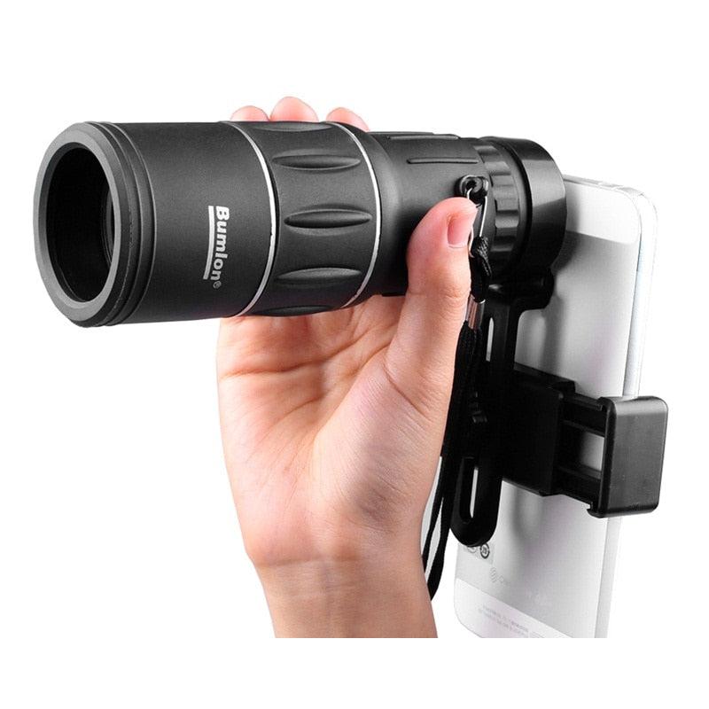 HD Monocular Telescope with Smartphone Adapter & Tripod (Low-Light Vision) by HitMyNeed