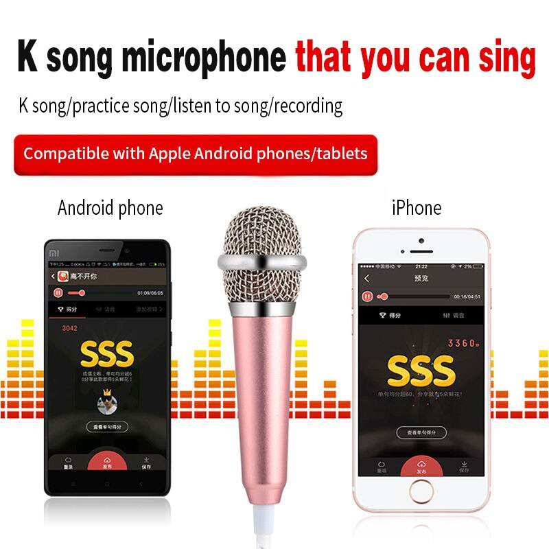 HD Sound 3.5mm Mini Jack Microphone with Earphones by HitMyNeed