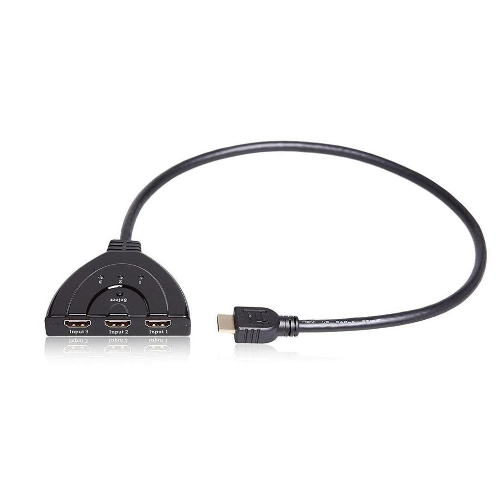 HDMI 3-Port Extension Switch with Built-In Cable by HitMyNeed