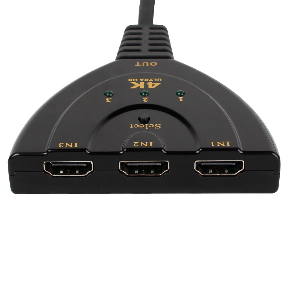 HDMI 3-Port Switch Splitter 4K with Manual Selector by HitMyNeed