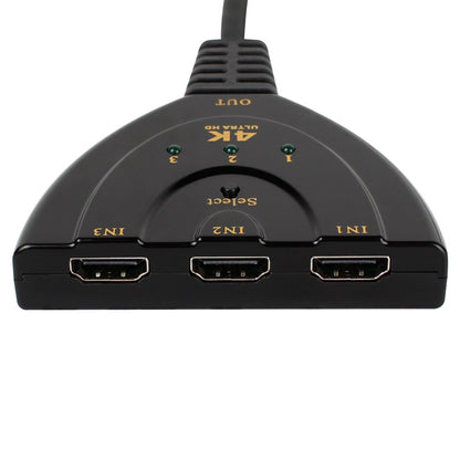 HDMI 3-Port Switch Splitter 4K with Manual Selector by HitMyNeed