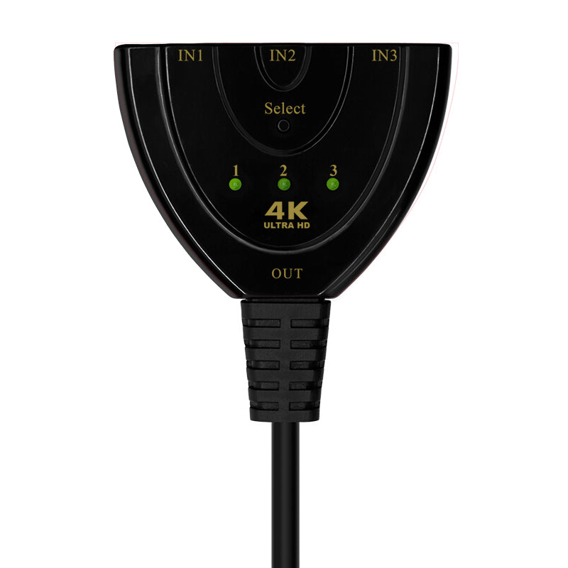 HDMI 3-Port Switch Splitter 4K with Manual Selector by HitMyNeed
