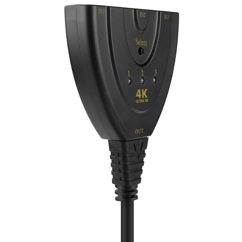 HDMI 3-Port Switch Splitter 4K with Manual Selector by HitMyNeed