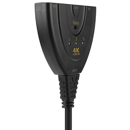 HDMI 3-Port Switch Splitter 4K with Manual Selector by HitMyNeed