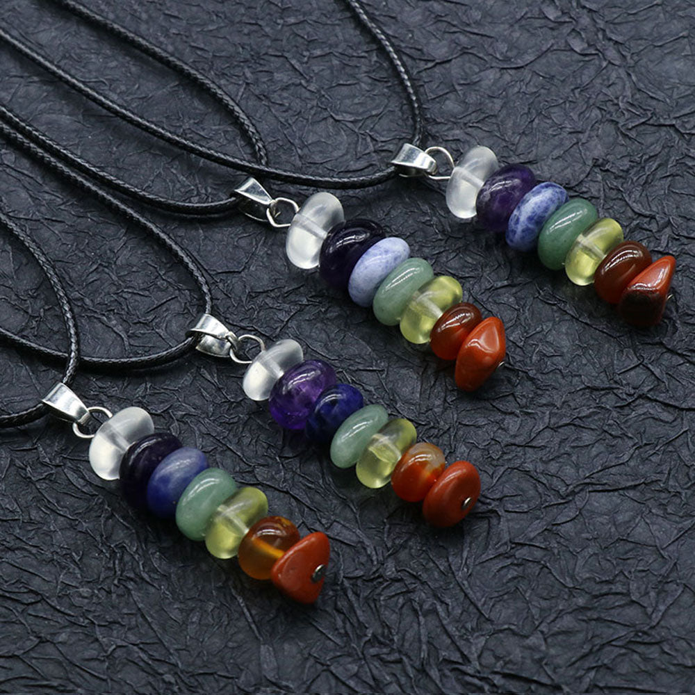 Healing Natural 7 Chakra Stone Necklace by HitMyNeed