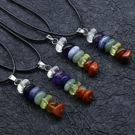 Healing Natural 7 Chakra Stone Necklace by HitMyNeed