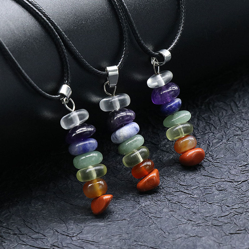 Healing Natural 7 Chakra Stone Necklace by HitMyNeed