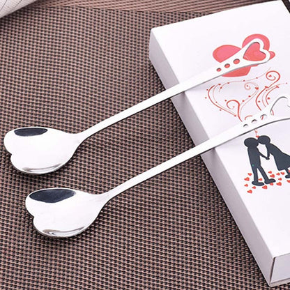 Heart Dessert Spoons Set of 10 - Stainless Steel by HitMyNeed