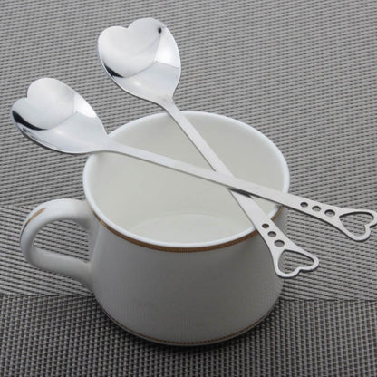 Heart Dessert Spoons Set of 10 - Stainless Steel by HitMyNeed