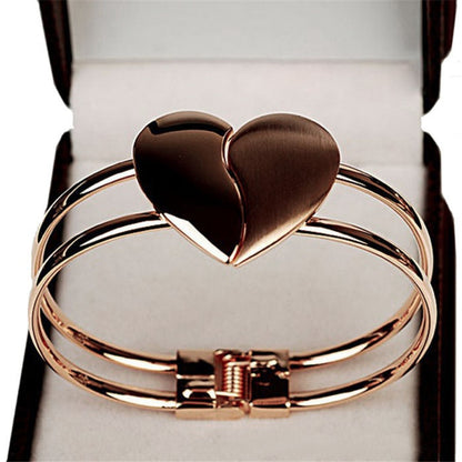 Heart Handcuff Bracelet in Gold Tone by HitMyNeed