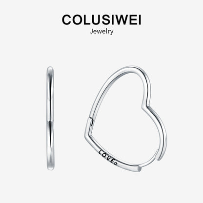 Heart Hoop Earrings in 925 Sterling Silver by HitMyNeed