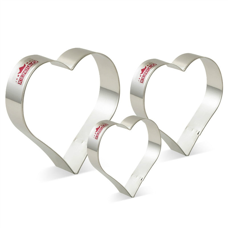 Heart Shaped Cookie Cutters Set of 3 - Stainless Steel by HitMyNeed