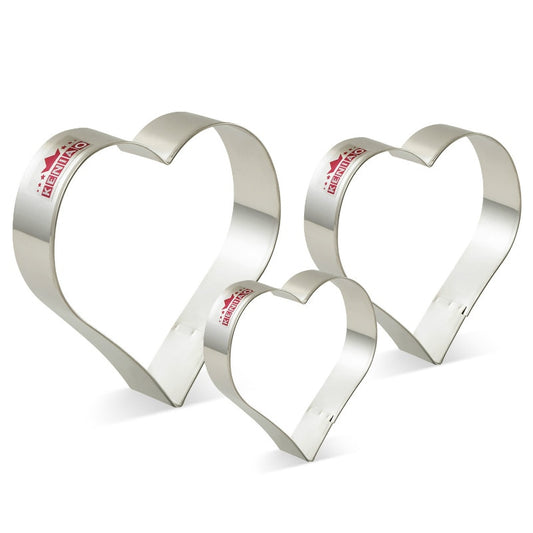 Heart Shaped Cookie Cutters Set of 3 - Stainless Steel by HitMyNeed