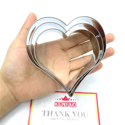 Heart Shaped Cookie Cutters Set of 3 - Stainless Steel by HitMyNeed