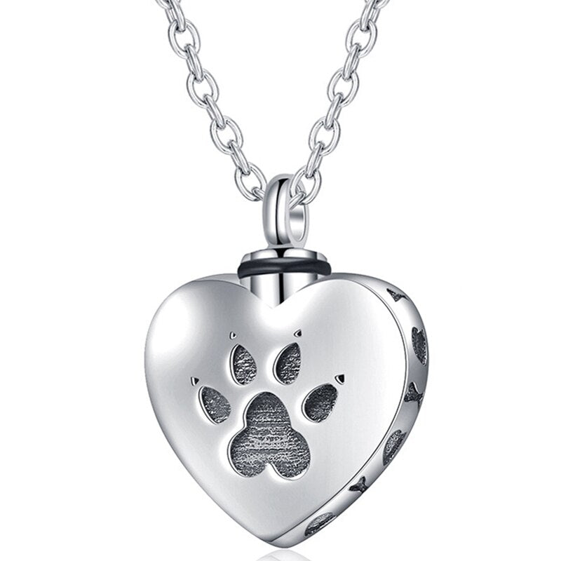 Heart-Shaped Dog Ash Necklace Wearable Urn by HitMyNeed