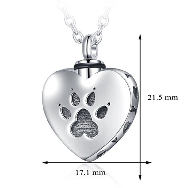 Heart-Shaped Dog Ash Necklace Wearable Urn by HitMyNeed